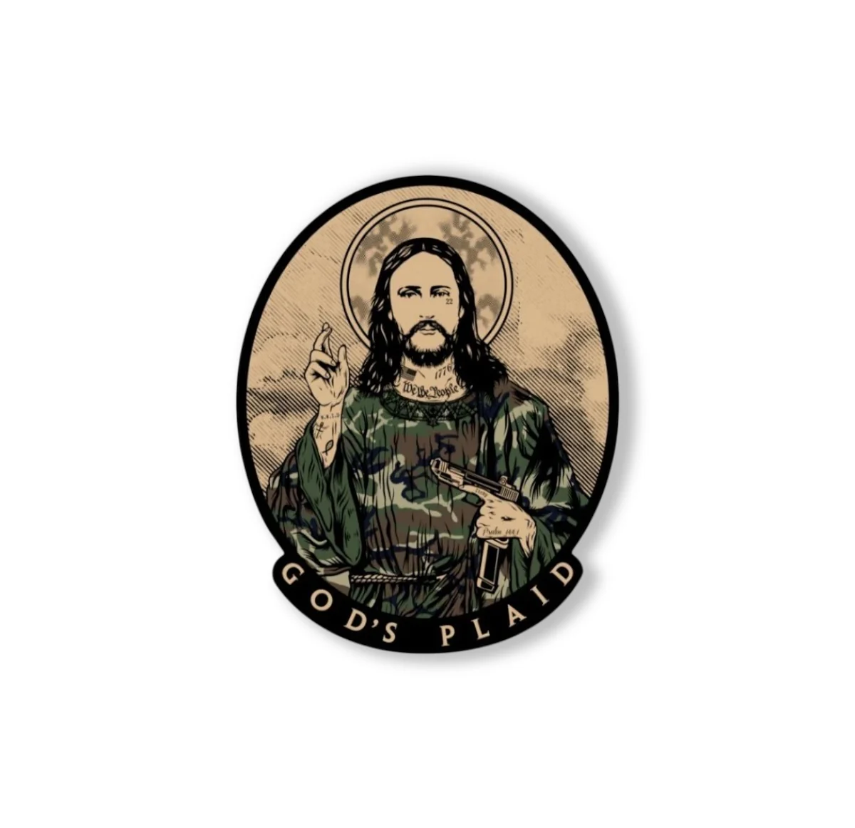 God's Plaid Sticker