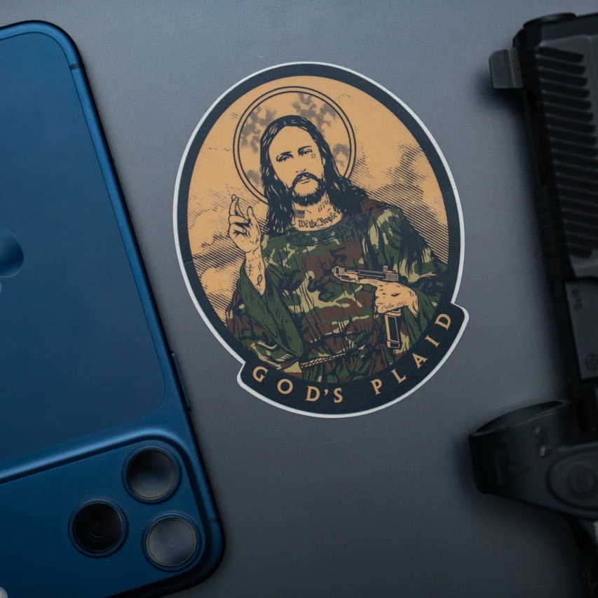 God's Plaid Sticker - Image 3