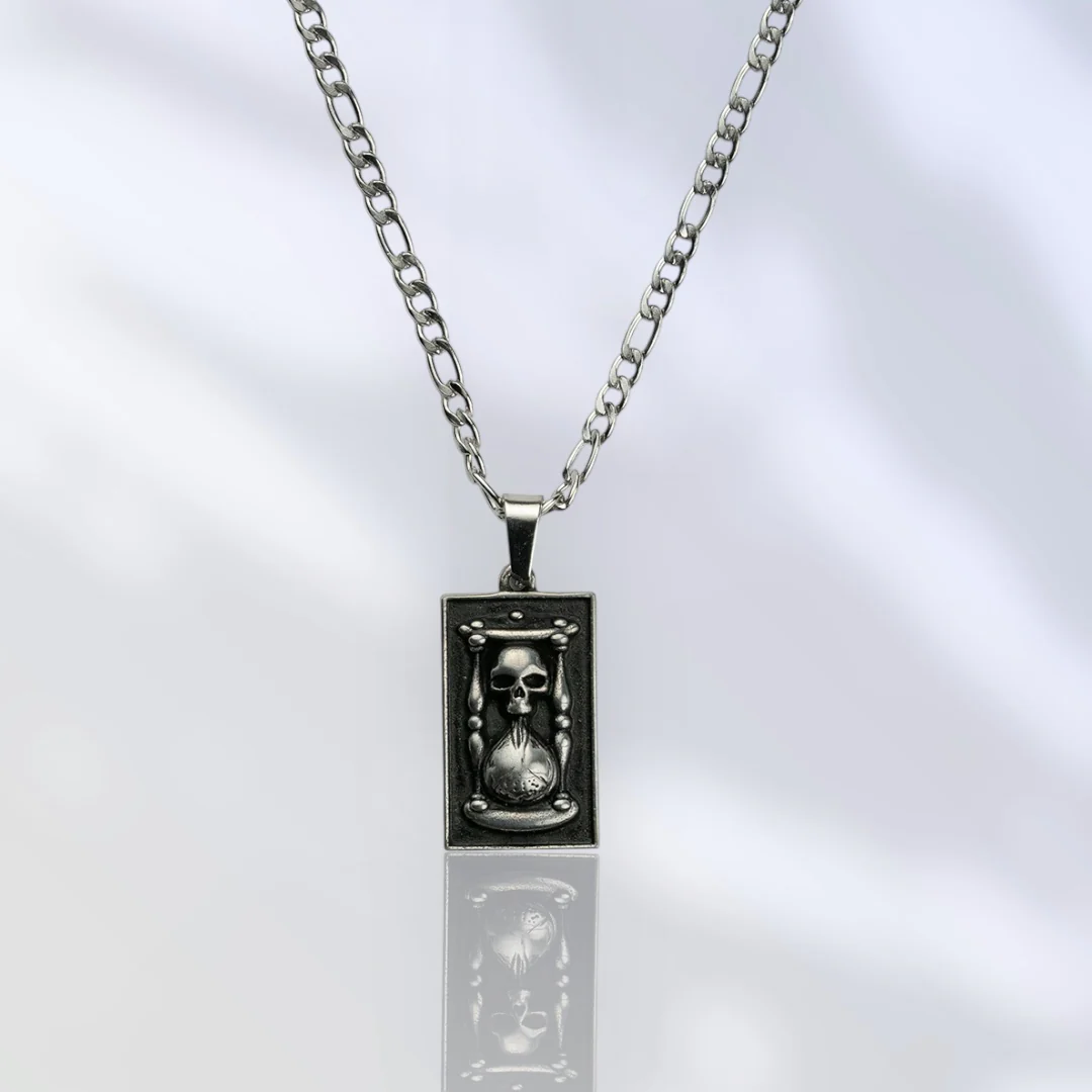 Memento Mori Hourglass Pendant & Chain - Image 7
