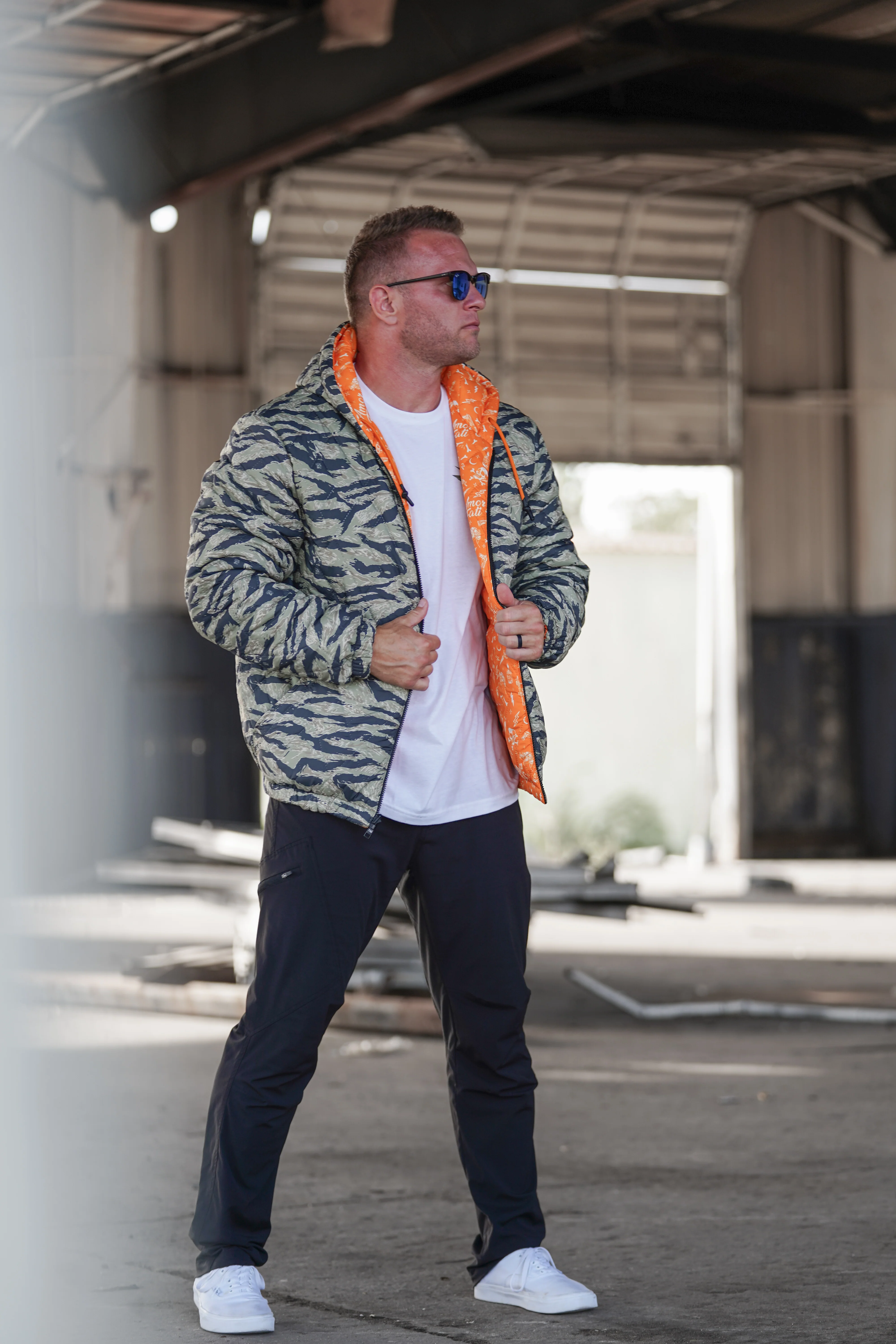 Tiger Stripe Camo Reversible Woobie Hoodie - Image 5