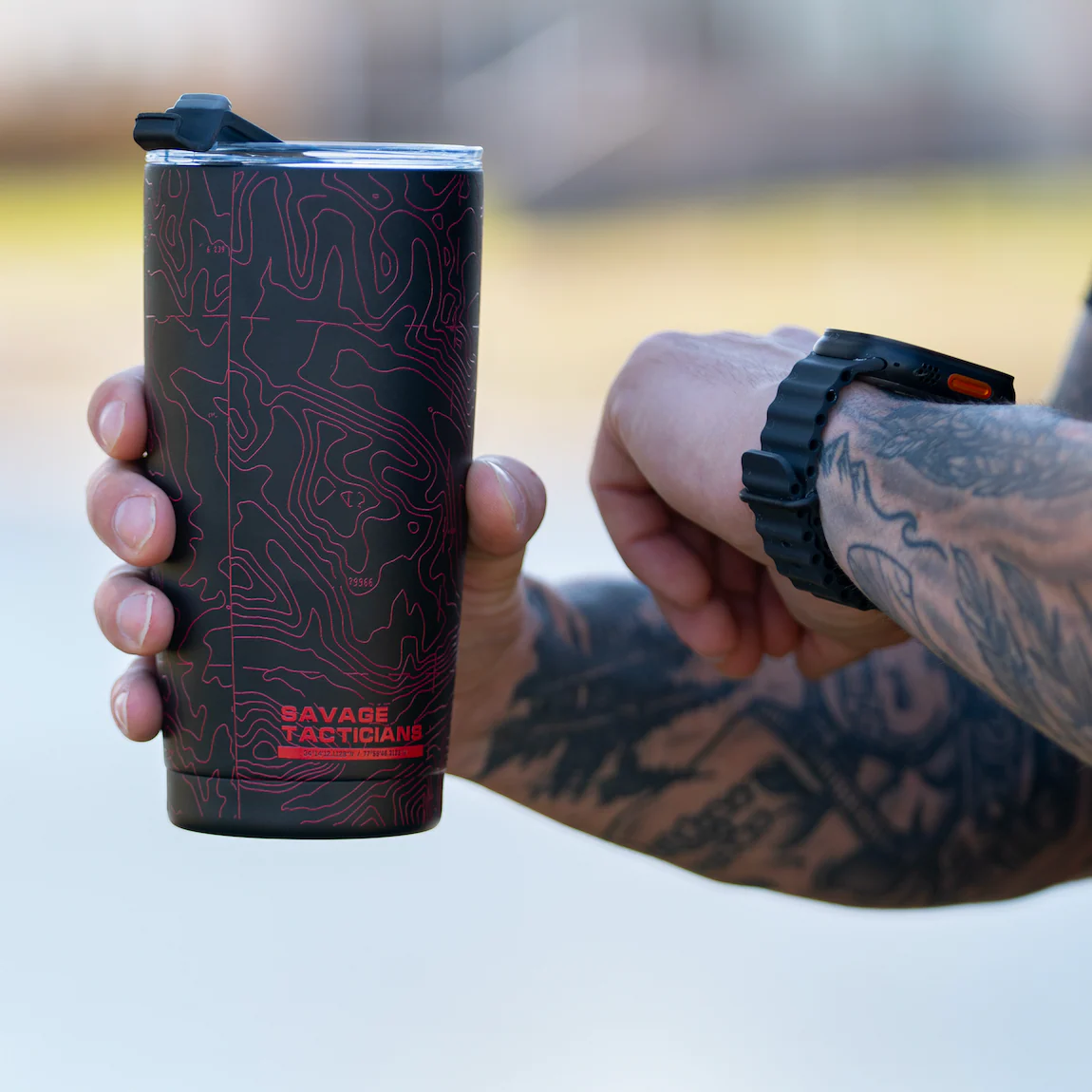 Topo 20 oz Black/Red Tumbler - Image 2